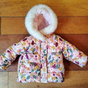 Carter's Girls Patterned Hooded Snow Jacket / Winter Coat 18m